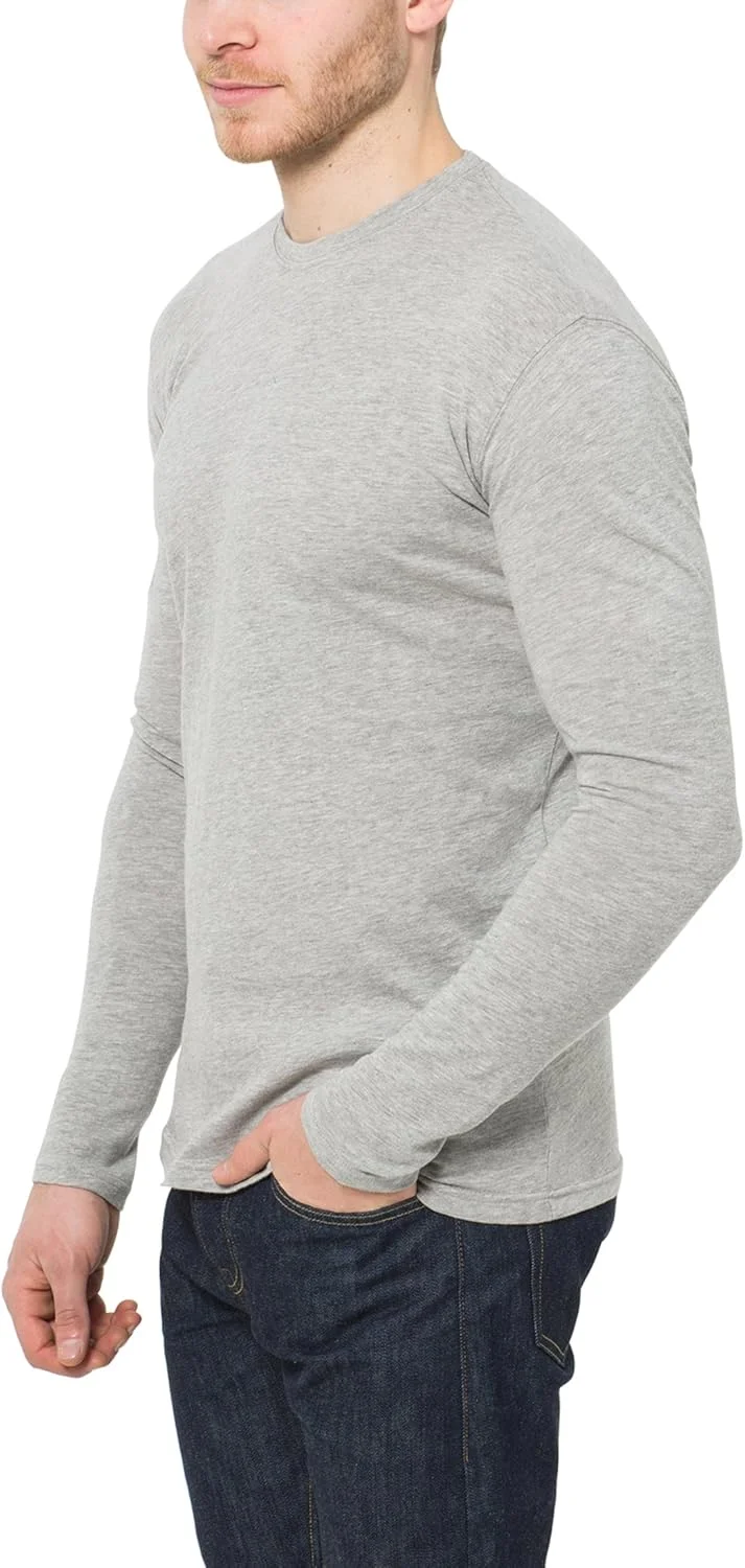 تی شرت آستین بلند یقه گرد مردانه Lower East Basic، بسته 3 عددی یا 5 عددی، ساخته شده از 100% پنبه، آستین بلند مردانه در رنگ های متنوع