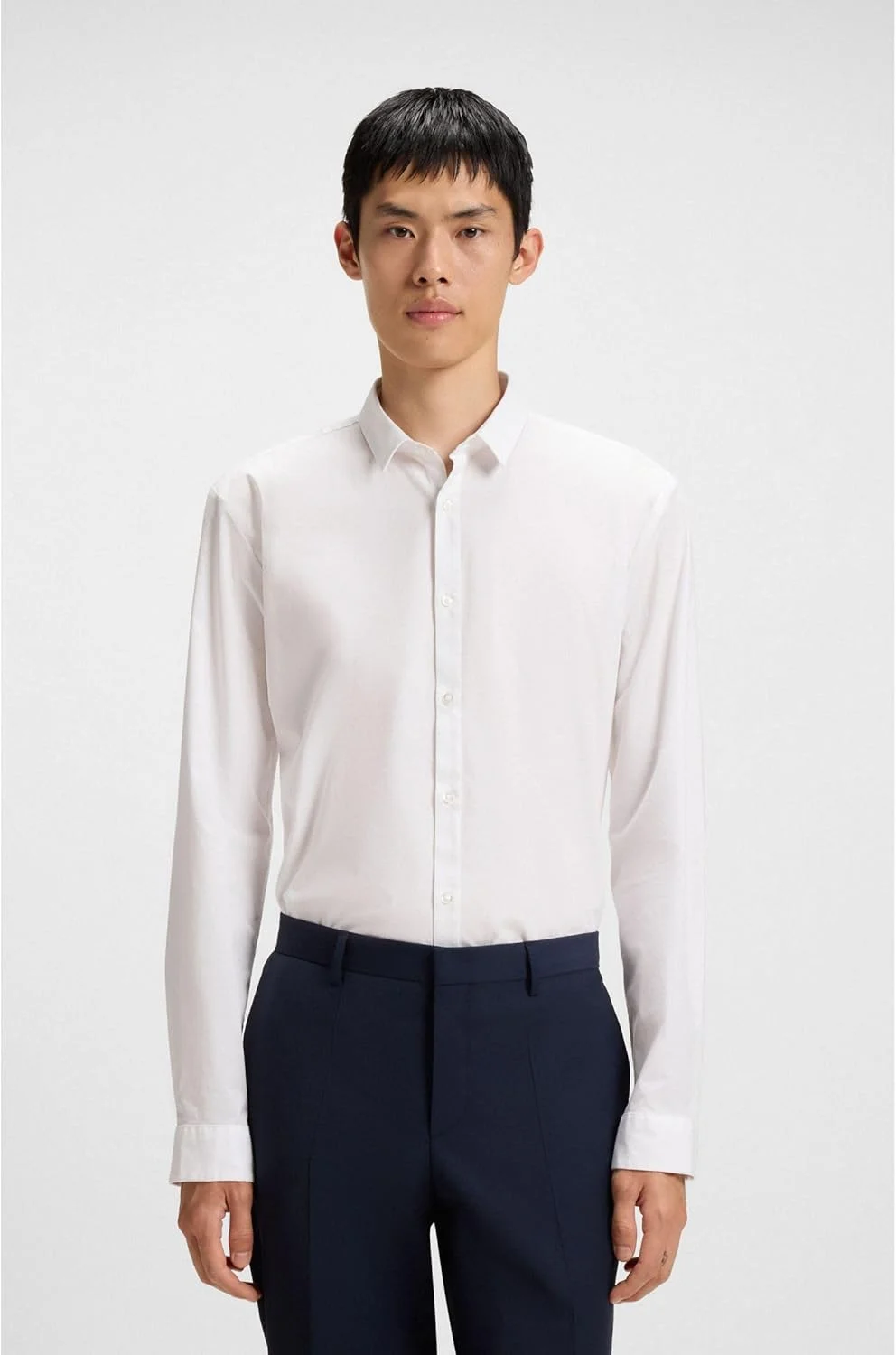 پیراهن مردانه HUGO Ero3-W با برش فوق‌العاده باریک از پنبه کشی برس خورده