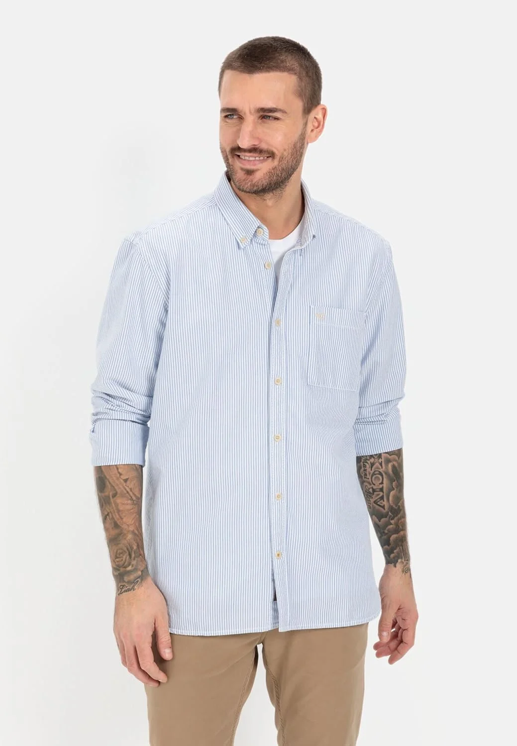 پیراهن راه راه مردانه آکسفورد کمل اکتیو ساخته شده از پنبه ارگانیک پایدار