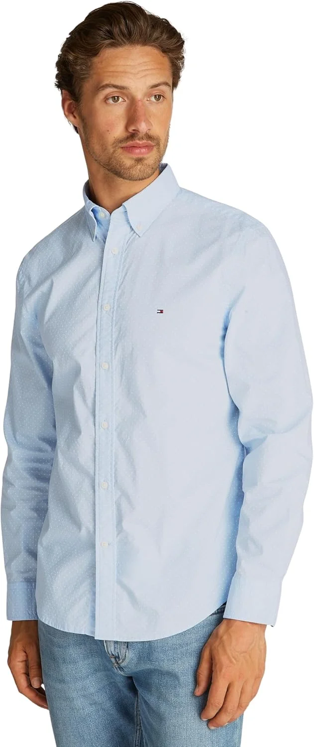 پیراهن مردانه تامی هیلفیگر مدل Flex Poplin Polka Dot با برش معمولی