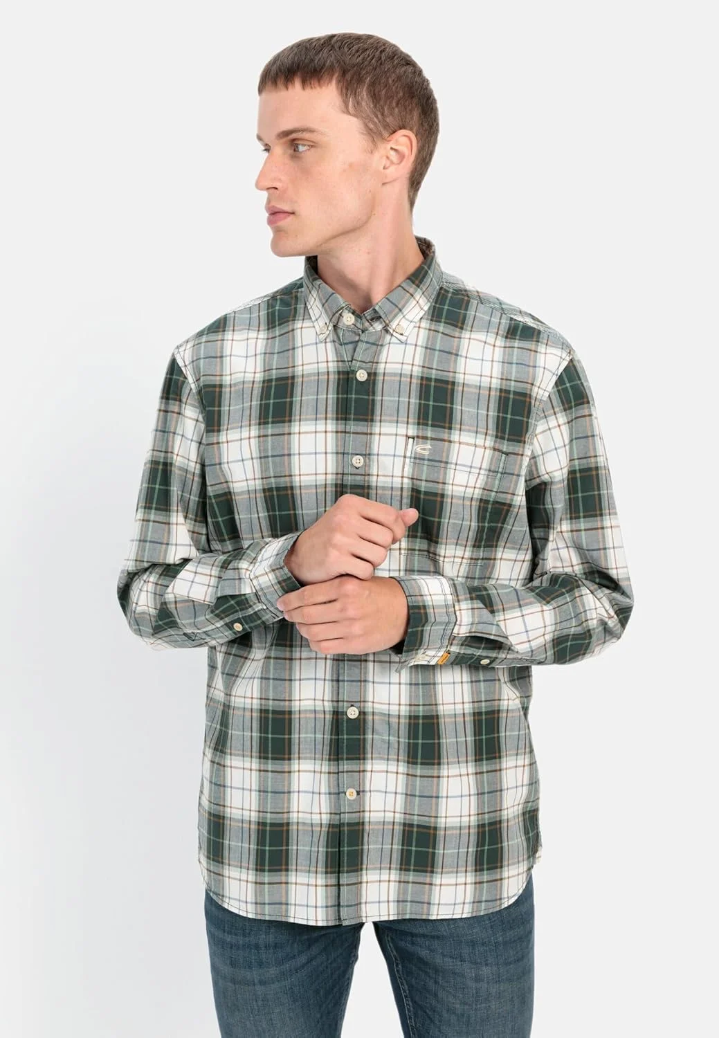 پیراهن آستین بلند مردانه کمل اکتیو با طرح چهارخانه از جنس پنبه خالص