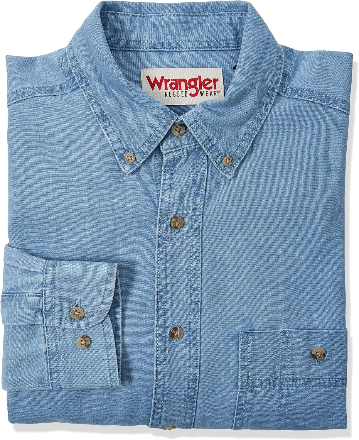 پیراهن جین مردانه Wrangler مدل Rugged Wear Basic با یک جیب