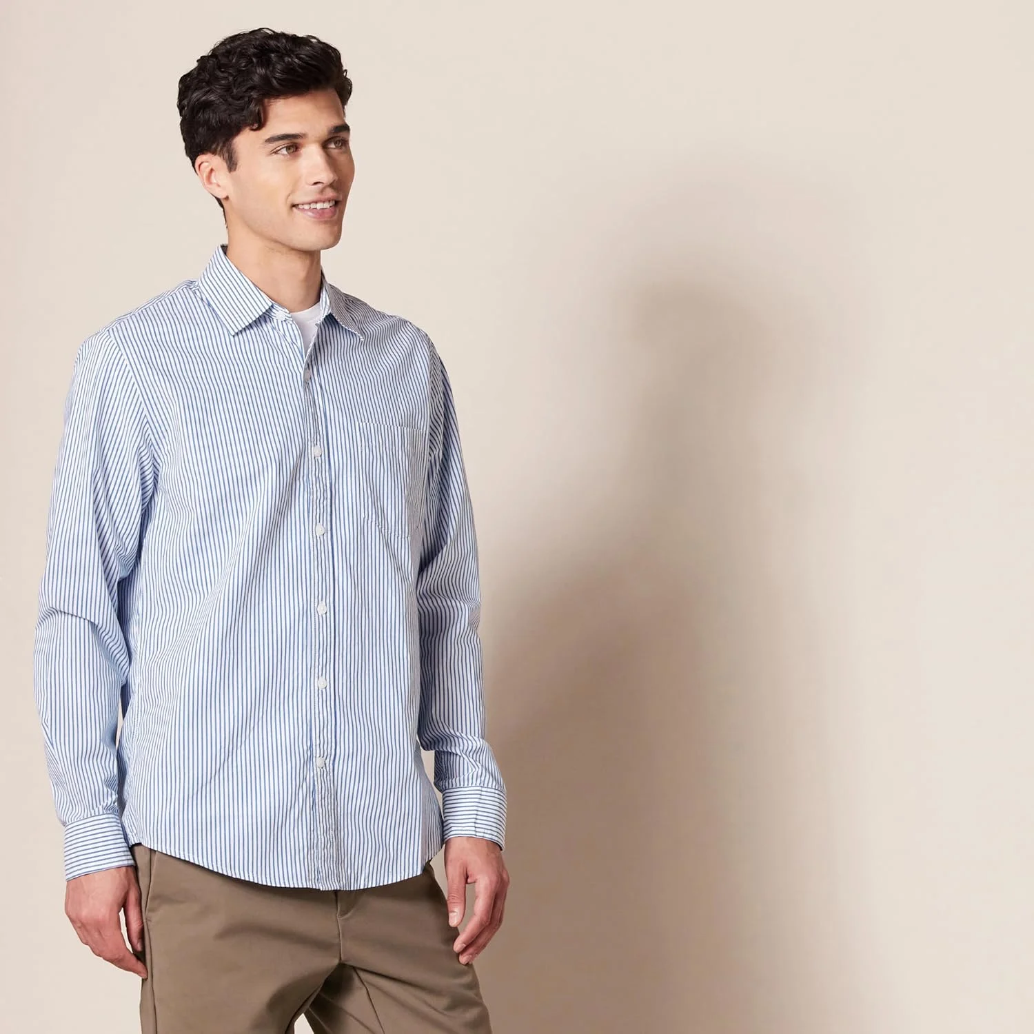 پیراهن آستین بلند مردانه آمازون اسنشیالز، مدل باریک