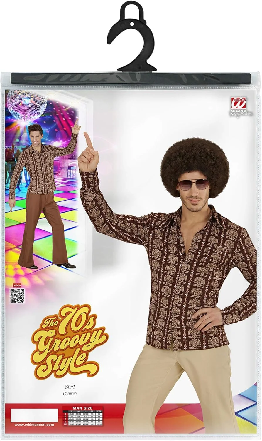 پیراهن مردانه طرح دهه 70 میلادی W WIDMANN Milano Party Fashion، پیراهن طرح دیسکو، لباس کارناوال