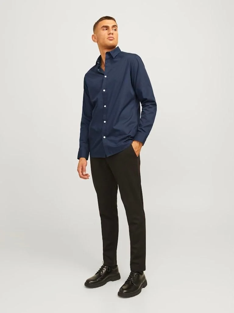 پیراهن آستین بلند مردانه JJ REBEL Jrebgavin Solid Noos