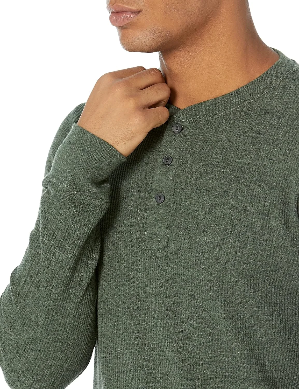 آمازون اسنشیالز پیراهن هنلی آستین بلند وافل مردانه، فیت باریک