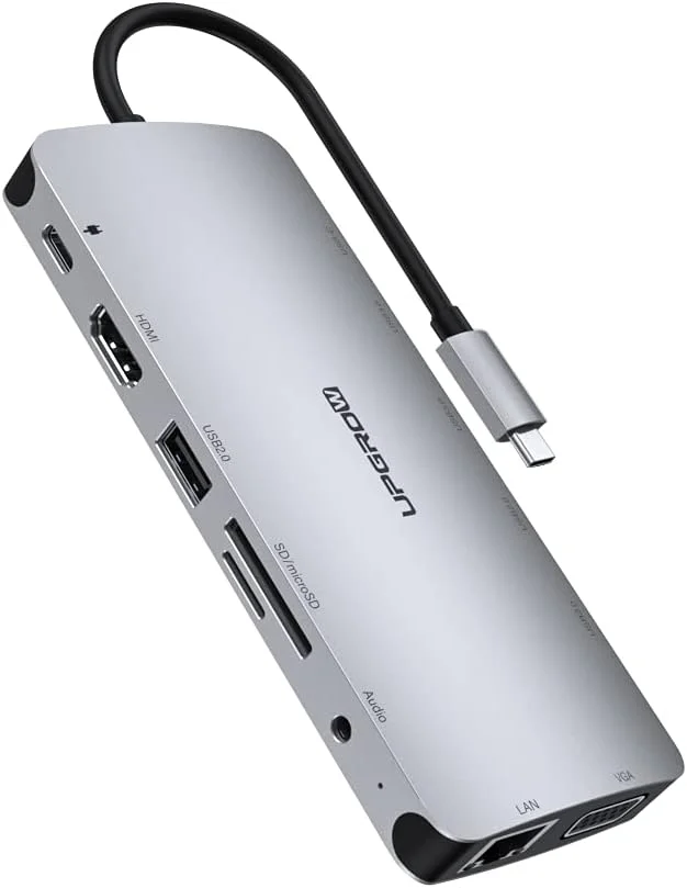 ایستگاه اتصال USB C آپگرو، آداپتور HDMI مک بوک 13 در 1 هاب Type-C با 4K HDMI، VGA، USB 3.0 و 2.0، USB C/F، شارژر PD، SD/TF، RJ45، Aux، اسپلیتر آداپتور اترنت USB C برای اکثر لپتاپهای Type C ایستگاه اتصال USB C آپگرو، آداپتور HDMI مک بوک 13 در 1 هاب Type-C با 4K HDMI، VGA، USB 3.0 و 2.0، USB C/F، شارژر PD، SD/TF، RJ45، Aux، اسپلیتر آداپتور اترنت USB C برای اکثر لپتاپهای Type C