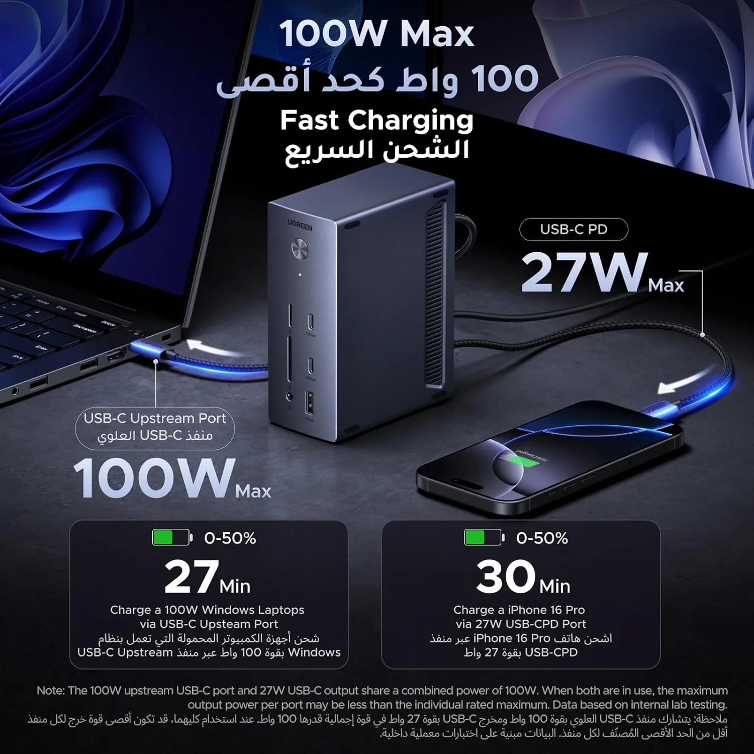 داک استیشن USB C یوگرین مدل Revodok Pro با 14 پورت، 3 خروجی مانیتور 2HDMI و DP با رزولوشن 8K DP/4K HDMI، پورت PD 100W، پورت USB 10Gbps، اترنت گیگابیتی، کارت خوان SD/TF با سرعت 170MB/s، خروجی صدا 3.5mm، کابل 90cm و آداپتور برق 140W داک استیشن USB C یوگرین مدل Revodok Pro با 14 پورت، 3 خروجی مانیتور 2HDMI و DP با رزولوشن 8K DP/4K HDMI، پورت PD 100W، پورت USB 10Gbps، اترنت گیگابیتی، کارت خوان SD/TF با سرعت 170MB/s، خروجی صدا 3.5mm، کابل 90cm و آداپتور برق 140W