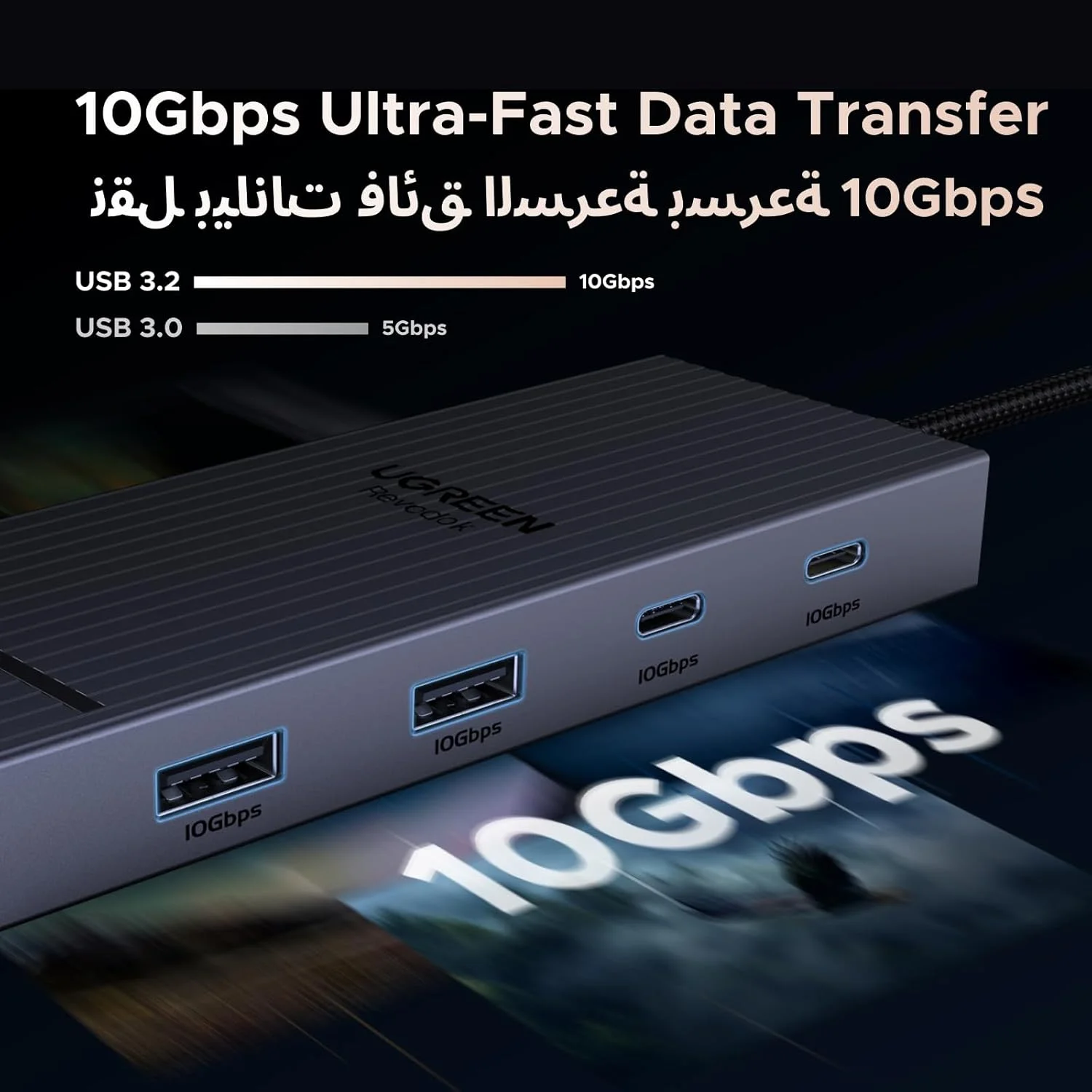 داک استیشن USB C یوگرین Revodock Pro 207، 7 در 1، مانیتور دوگانه 4K HDMI، هاب USB با 2 پورت HDMI 4K@60Hz، سرعت 10Gbps، PD 100W، داک Type C برای آیفون، مک بوک ایر/پرو M1، M2، M3، آیپد، Dell XPS داک استیشن USB C یوگرین Revodock Pro 207، 7 در 1، مانیتور دوگانه 4K HDMI، هاب USB با 2 پورت HDMI 4K@60Hz، سرعت 10Gbps، PD 100W، داک Type C برای آیفون، مک بوک ایر/پرو M1، M2، M3، آیپد، Dell XPS