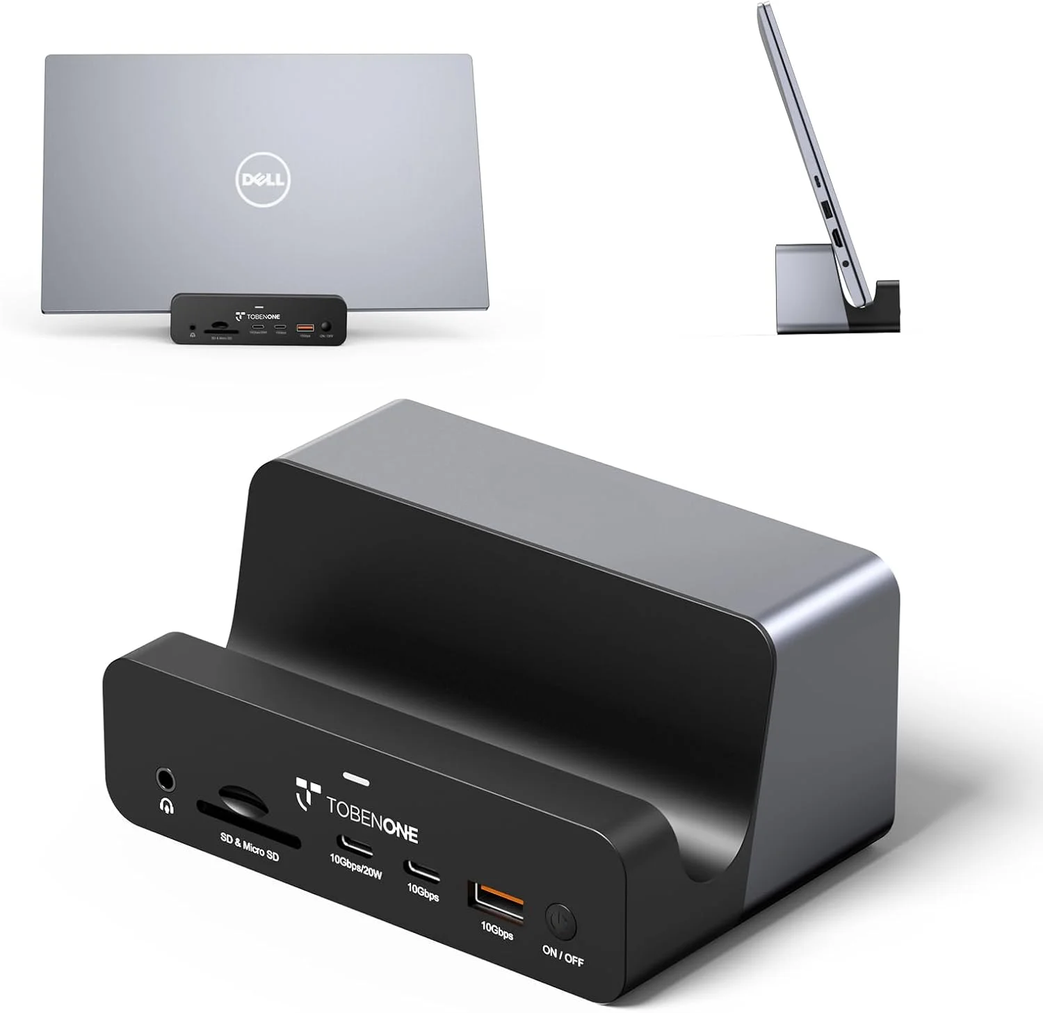 ایستگاه اتصال مانیتور 18 در 1 TobenONE با خروجی سه گانه 4K@60Hz به همراه منبع تغذیه 150 واتی، پایه ایستگاه اتصال لپ تاپ USB C (تک 4K@144Hz)، اترنت 2.5 گیگابیتی، 2 پورت HDMI و DisplayPort، 8 پورت USB، برای ویندوز