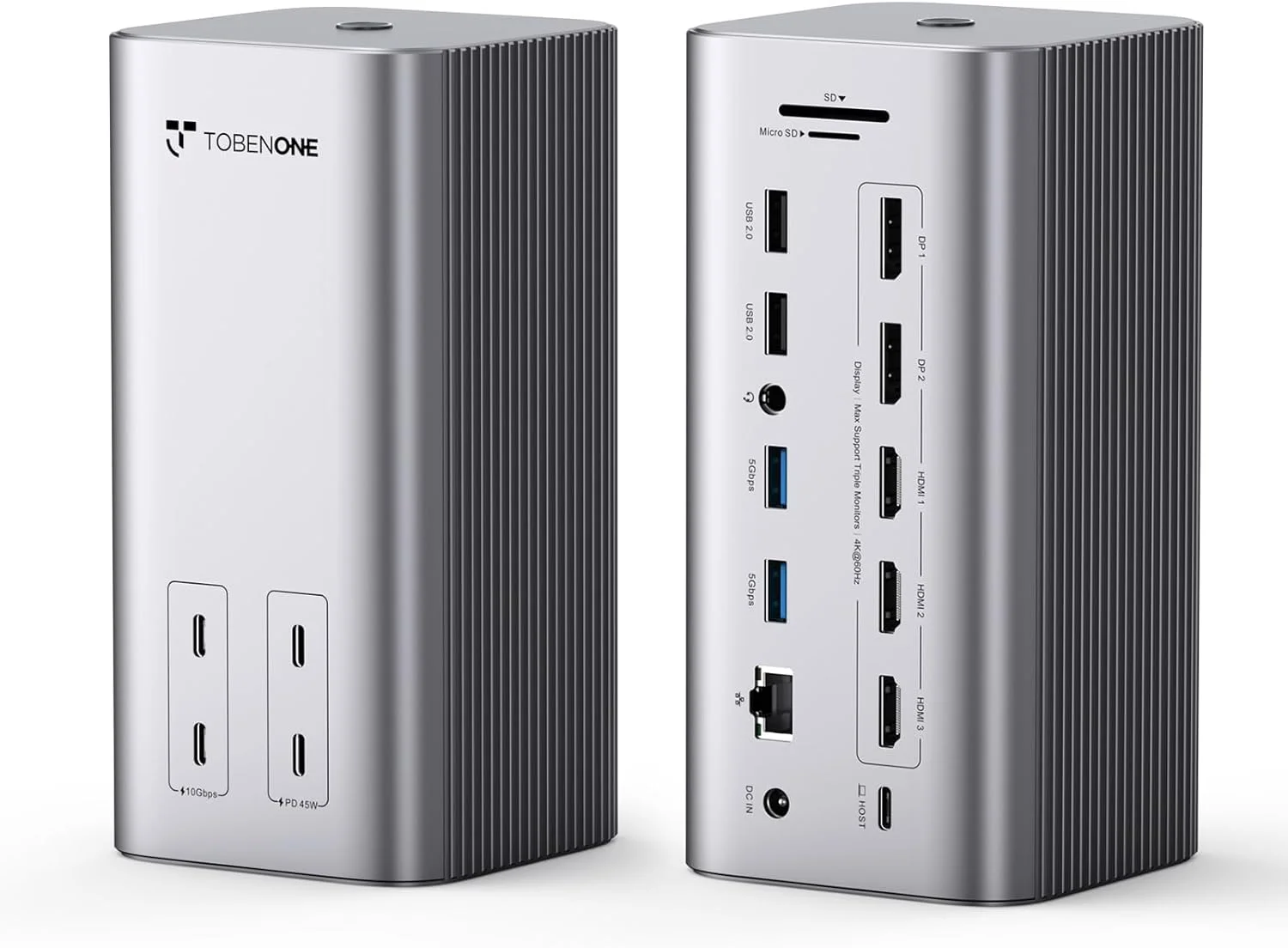 داک استیشن سه مانیتوره TobenONE به همراه آداپتور برق 150 واتی داک استیشن سه مانیتوره TobenONE به همراه آداپتور برق 150 واتی