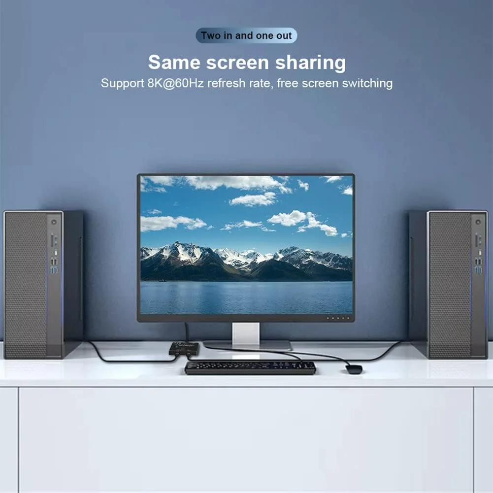 سوئیچ دو طرفه KVM USB-C اسپلیتر USB 3.1 سوئیچ داده و ویدیو 8K@30Hz PD 100W برای مانیتور کامپیوتر و تلفن همراه سوئیچ دو طرفه KVM USB-C اسپلیتر USB 3.1 سوئیچ داده و ویدیو 8K@30Hz PD 100W برای مانیتور کامپیوتر و تلفن همراه