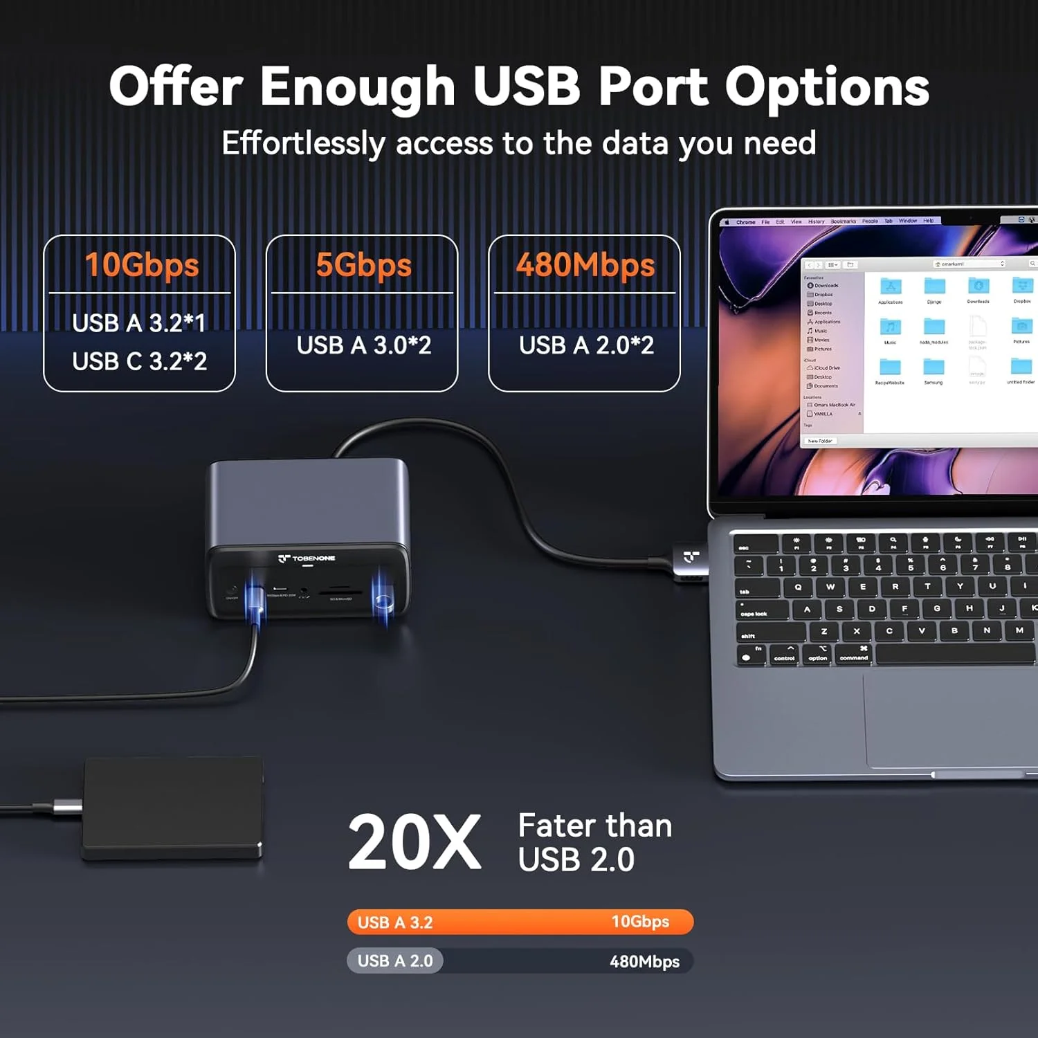 داک استیشن توبن وان مک بوک، داک استیشن USB C شانزده در دو با دو پورت HDMI، هفت پورت USB، منبع تغذیه GaN ۱۰۰ واتی و شارژ ۲۰ واتی، اترنت ۲.۵ گیگابیتی، برای خانه و محل کار داک استیشن توبن وان مک بوک، داک استیشن USB C شانزده در دو با دو پورت HDMI، هفت پورت USB، منبع تغذیه GaN ۱۰۰ واتی و شارژ ۲۰ واتی، اترنت ۲.۵ گیگابیتی، برای خانه و محل کار