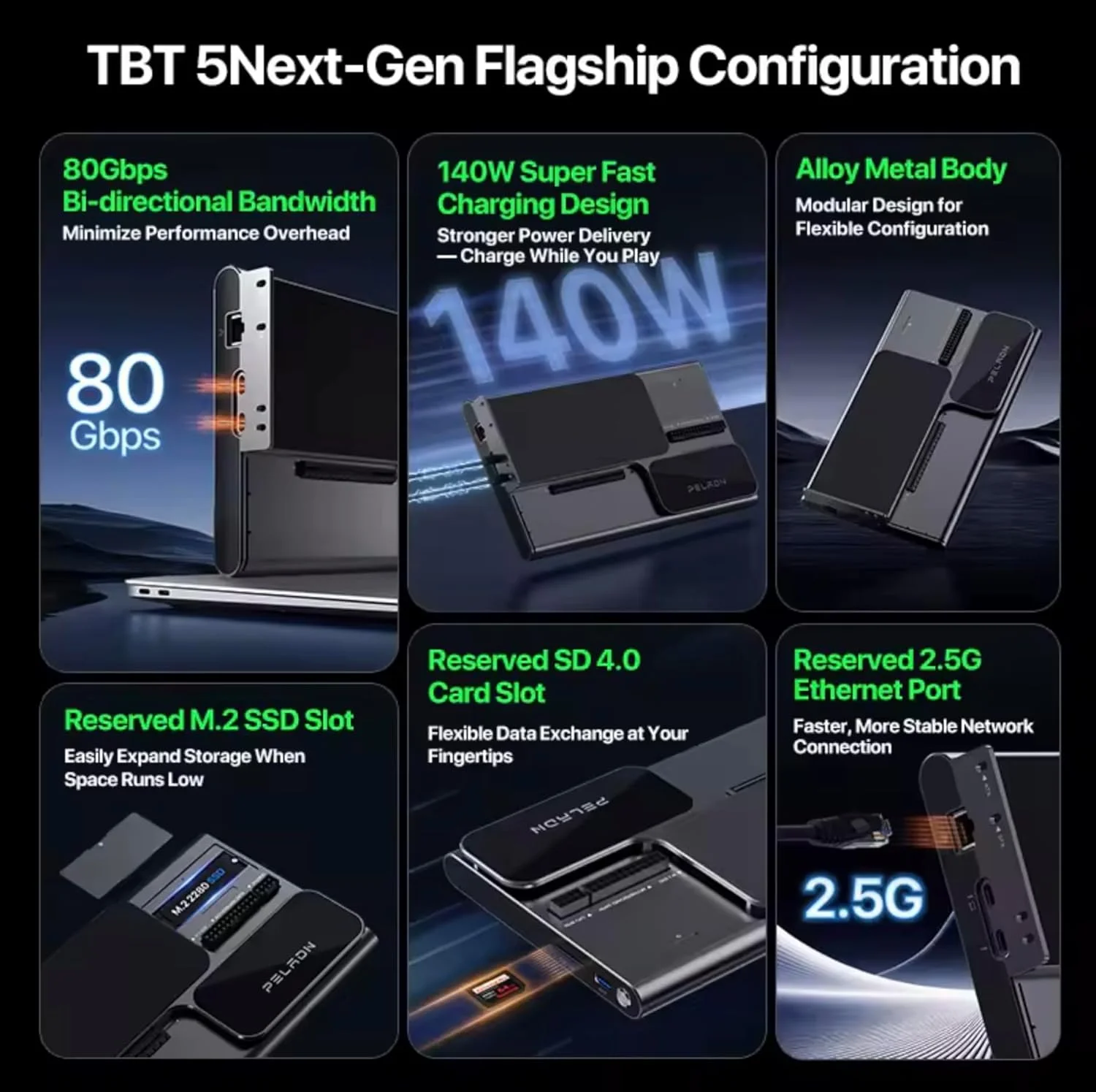 داک استیشن PELADN Link S-3 با دو درگاه Thunderbolt 5 و OCuLink eGPU، دارای اسلات PCIe x16، پورت LAN اترنت 2.5G، اسلات M.2 SSD، مناسب برای بازی، لپتاپ و ورکاستیشن داک استیشن PELADN Link S-3 با دو درگاه Thunderbolt 5 و OCuLink eGPU، دارای اسلات PCIe x16، پورت LAN اترنت 2.5G، اسلات M.2 SSD، مناسب برای بازی، لپتاپ و ورکاستیشن