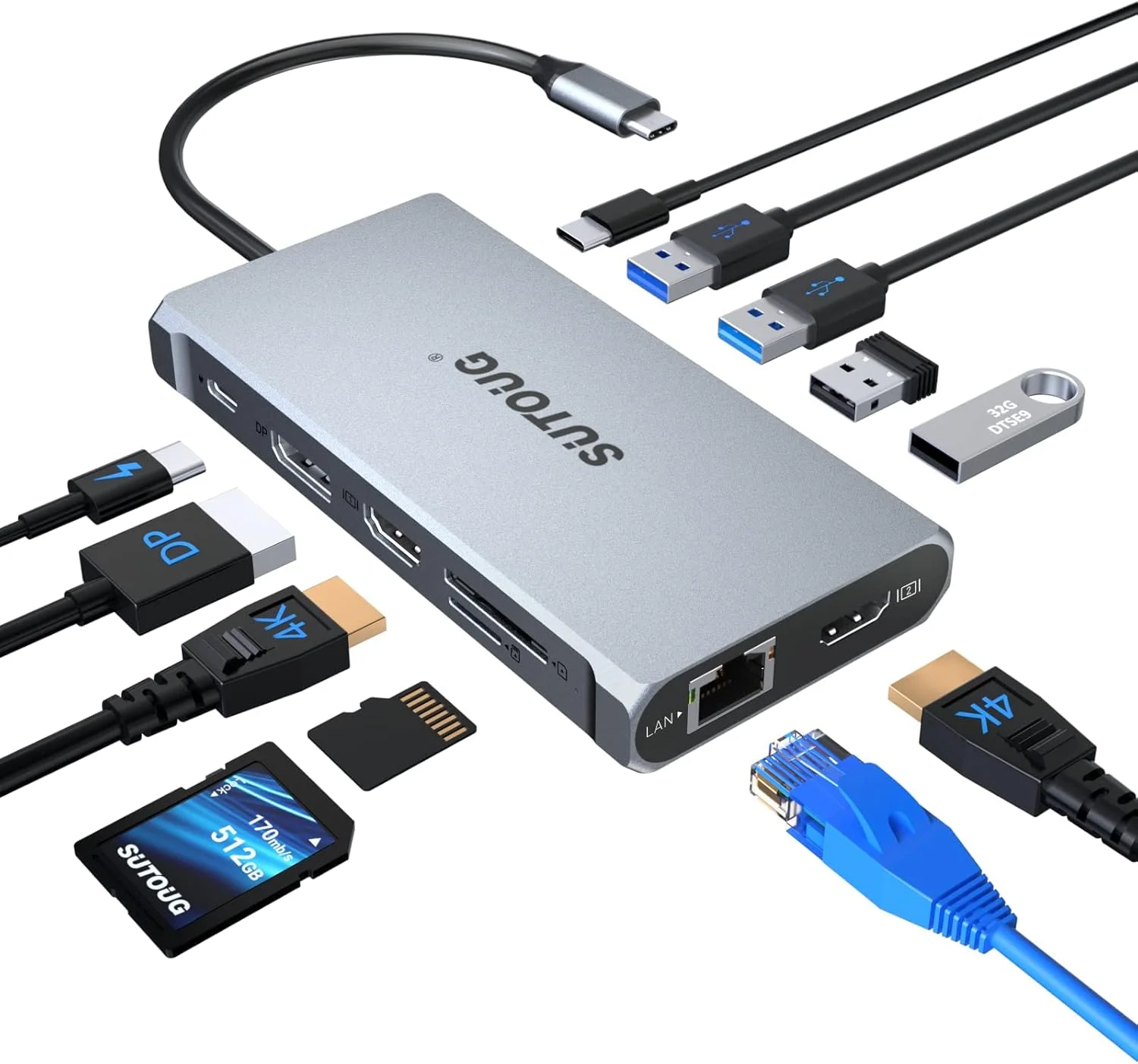 هاب USB C دوازده در یک، ایستگاه اتصال، ایستگاه اتصال لپ تاپ با نمایشگر سه گانه برای مک بوک پرو و ویندوز (2 HDMI، DP، 100W PD، کارت خوان SD/TF، 3 پورت USB 3.0)، سیستم عامل MAC فقط از حالت Mirror پشتیبانی می کند هاب USB C دوازده در یک، ایستگاه اتصال، ایستگاه اتصال لپ تاپ با نمایشگر سه گانه برای مک بوک پرو و ویندوز (2 HDMI، DP، 100W PD، کارت خوان SD/TF، 3 پورت USB 3.0)، سیستم عامل MAC فقط از حالت Mirror پشتیبانی می کند