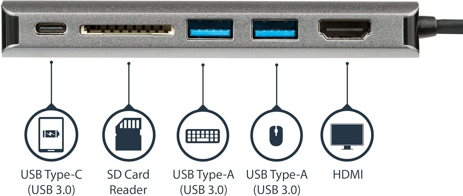 آداپتور چند پورت USB C استار تک - داک مسافرتی USB-C به HDMI 4K، هاب 3x USB 3.0، SD/SDHC، GbE، عبور جریان 60W PD 3.0 - مینی داکینگ استیشن قابل حمل USB Type-C/Thunderbolt 3 (DKT30CSDHPD3) آداپتور چند پورت USB C استار تک - داک مسافرتی USB-C به HDMI 4K، هاب 3x USB 3.0، SD/SDHC، GbE، عبور جریان 60W PD 3.0 - مینی داکینگ استیشن قابل حمل USB Type-C/Thunderbolt 3 (DKT30CSDHPD3)