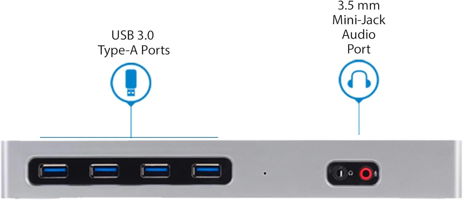 داک USB-C و USB-A استار تک - داک مانیتور دوگانه 4K 60Hz DisplayPort + HDMI - ایستگاه داکینگ هیبریدی USB 3.0 برای لپ تاپ های USB-C/USB-A - 6 پورت USB Type A، GbE - USB 3.1 Gen 1 - Mac/Windows (DK30A2DH) داک USB-C و USB-A استار تک - داک مانیتور دوگانه 4K 60Hz DisplayPort + HDMI - ایستگاه داکینگ هیبریدی USB 3.0 برای لپ تاپ های USB-C/USB-A - 6 پورت USB Type A، GbE - USB 3.1 Gen 1 - Mac/Windows (DK30A2DH)