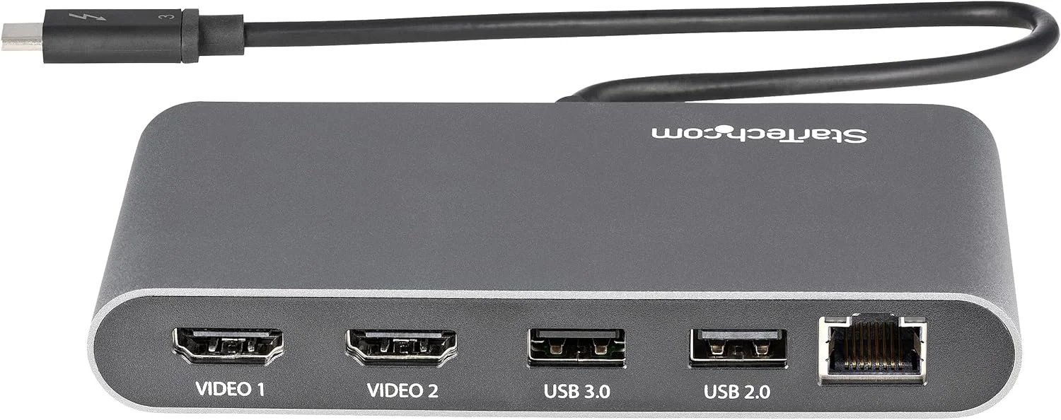داک مینی تاندربولت 3 استار تک - ایستگاه داکینگ قابل حمل با دو خروجی مانیتور HDMI 4K 60Hz، هاب 2 پورت USB-A (3.0/2.0)، GbE - کابل 28 سانتی متری - آداپتور چند پورت TB3 - سازگار با مک/ویندوز (TB3DKMHDL) داک مینی تاندربولت 3 استار تک - ایستگاه داکینگ قابل حمل با دو خروجی مانیتور HDMI 4K 60Hz، هاب 2 پورت USB-A (3.0/2.0)، GbE - کابل 28 سانتی متری - آداپتور چند پورت TB3 - سازگار با مک/ویندوز (TB3DKMHDL)