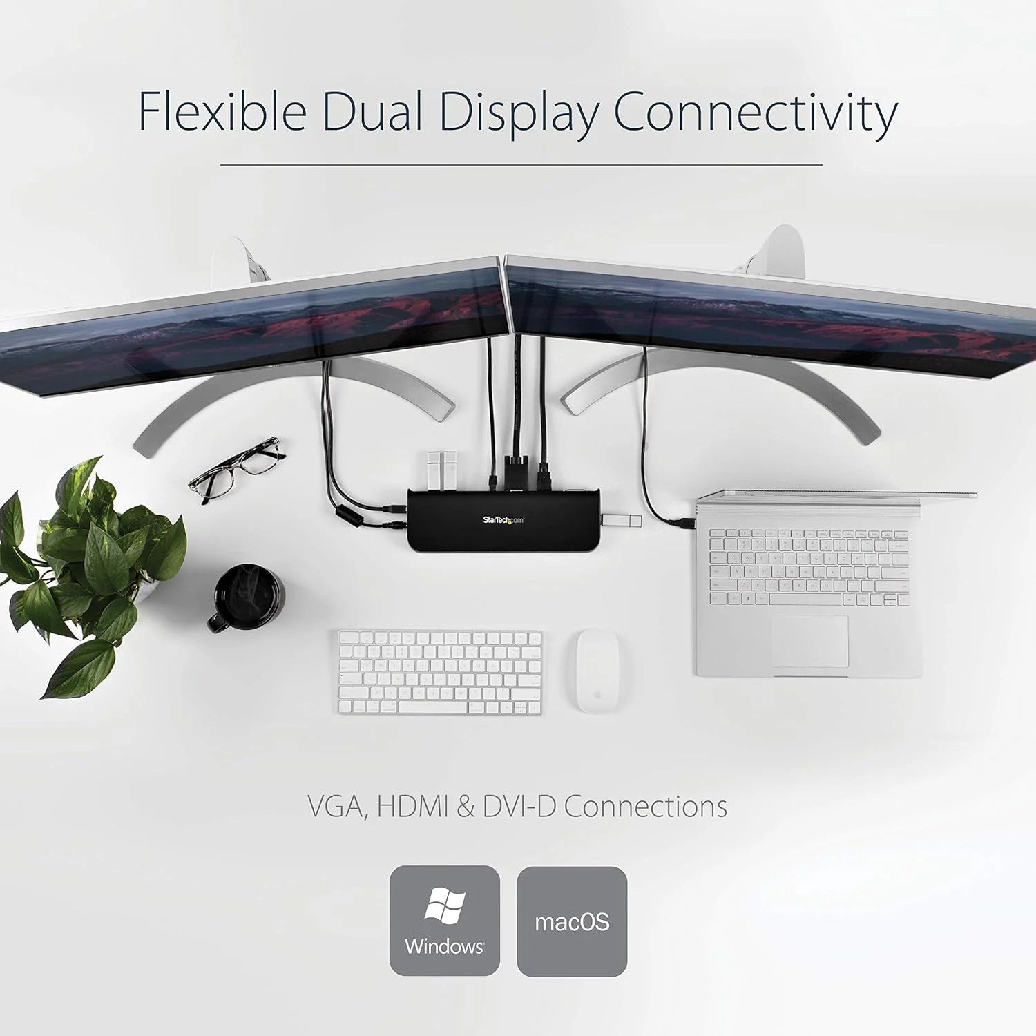 داک استیشن لپ تاپ USB 3.0 دو مانیتوره StarTech.com با HDMI/DVI/VGA، هاب 3 پورت USB-A، GbE، صدا، داک جهانی Type-A برای ویندوز/macOS/ChromeOS - سازگار با TAA (USB3SDOCKHDV) داک استیشن لپ تاپ USB 3.0 دو مانیتوره StarTech.com با HDMI/DVI/VGA، هاب 3 پورت USB-A، GbE، صدا، داک جهانی Type-A برای ویندوز/macOS/ChromeOS - سازگار با TAA (USB3SDOCKHDV)