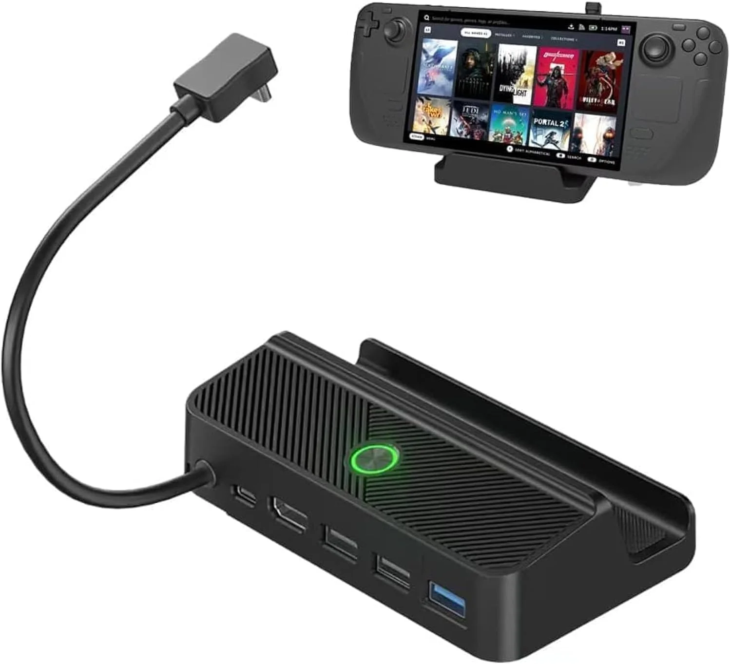 ایستگاه اتصال NALACAL Steam Deck با HDMI 4K 60Hz، 3 پورت USB 2.0، اترنت گیگابیتی 100W USB C، آداپتور چند پورت برای سوییچ، لوازم جانبی Steam Deck، تبلت، مانیتور