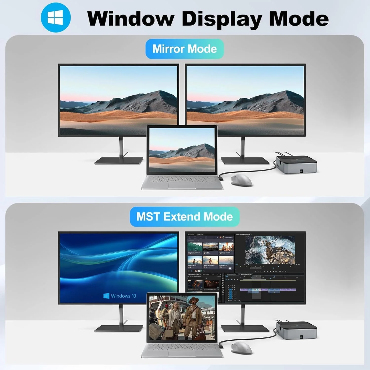 ایستگاه اتصال لپ تاپ NALACAL، هاب چند پورت 9 در 1 USB C با درگاه های HDMI/RJ45/VGA/2 USB-A 3.0/100W PD/SD/TF/3.5mm صدا، هاب ایستگاه اتصال لپ تاپ سازگار با HP، Dell، Surface و غیره