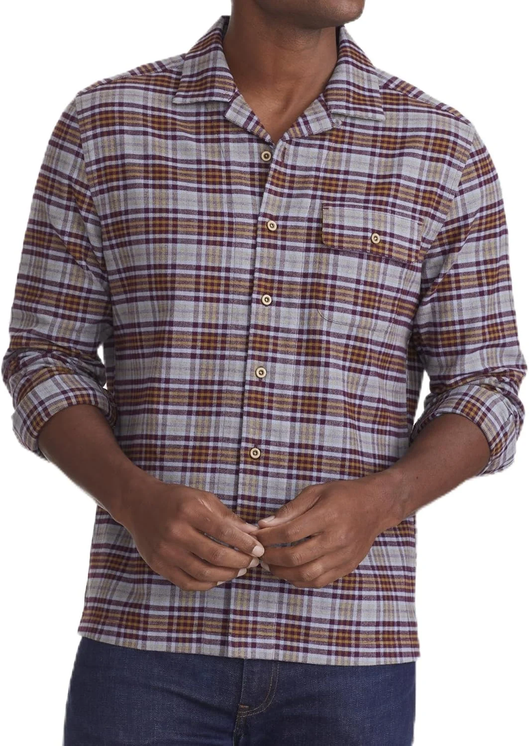 پیراهن آستین بلند دکمه دار فلانل