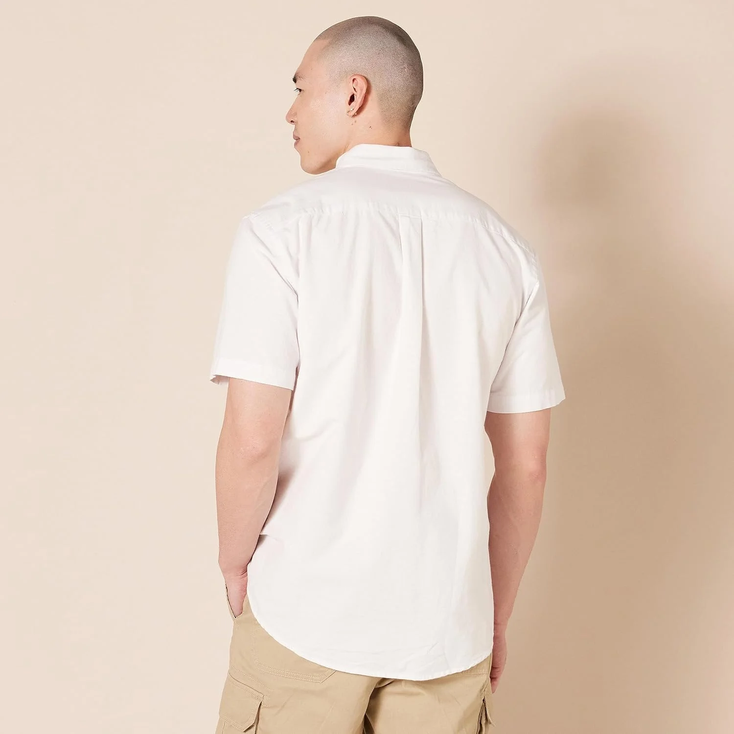 پیراهن آکسفورد مردانه آمازون اسنشیالز - مدل معمولی، آستین کوتاه
