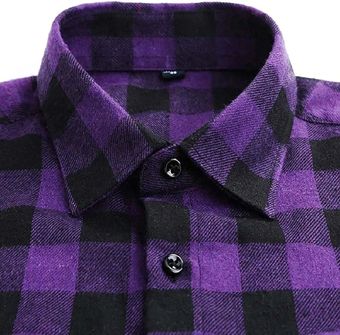 پیراهن مردانه چهارخانه آستین بلند دکمه دار کرومونسنت