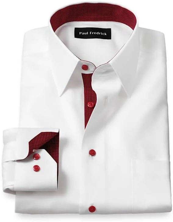 پیراهن مردانه کلاسیک پل فردریک، راحت و کشسان، بدون نیاز به اتو، طرح ساده