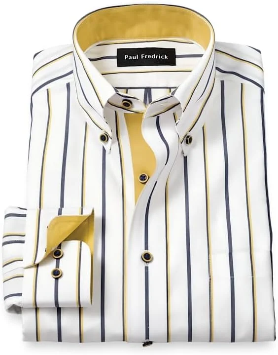 پیراهن مردانه راه راه کلاسیک با فیت راحت و کشسان