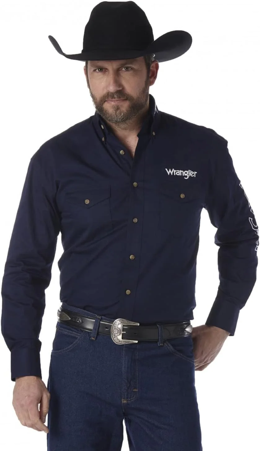 پیراهن آستین بلند مردانه دو جیب با لوگو