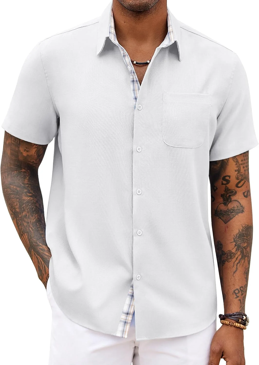 پیراهن آستین کوتاه مردانه کوفندی، پیراهن دکمه دار غیر رسمی، پیراهن های رسمی سفید