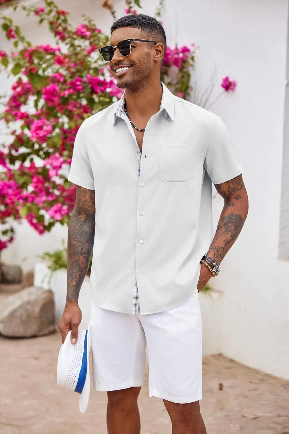 پیراهن آستین کوتاه مردانه کوفندی، پیراهن دکمه دار غیر رسمی، پیراهن های رسمی سفید