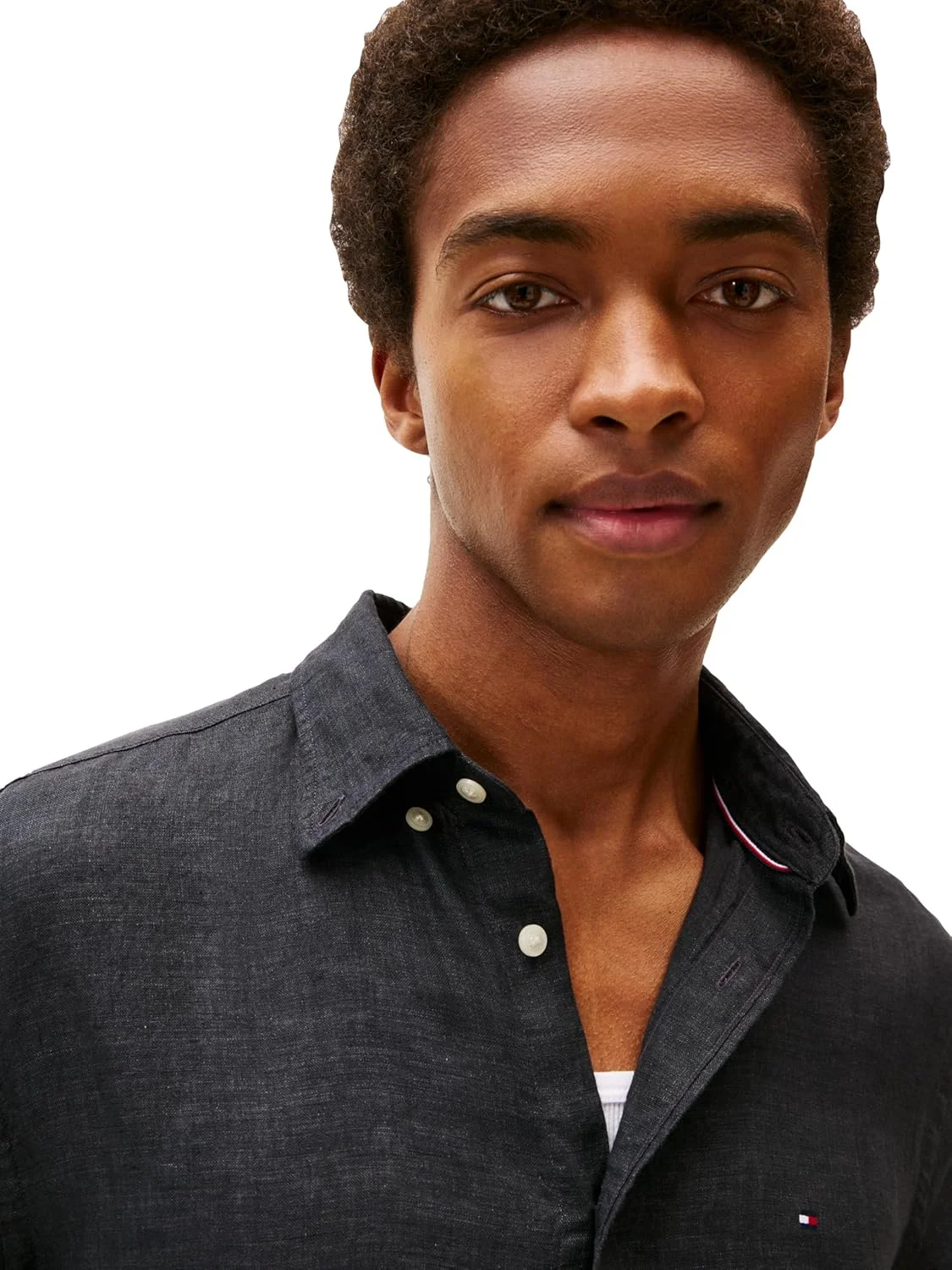 پیراهن آستین کوتاه مردانه تامی هیلفیگر، دکمه دار، کتان، مدل معمولی پیراهن آستین کوتاه مردانه تامی هیلفیگر، دکمه دار، کتان، مدل معمولی