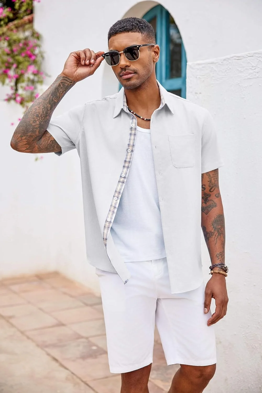 پیراهن آستین کوتاه مردانه کوفندی، پیراهن دکمه دار غیر رسمی، پیراهن های رسمی سفید