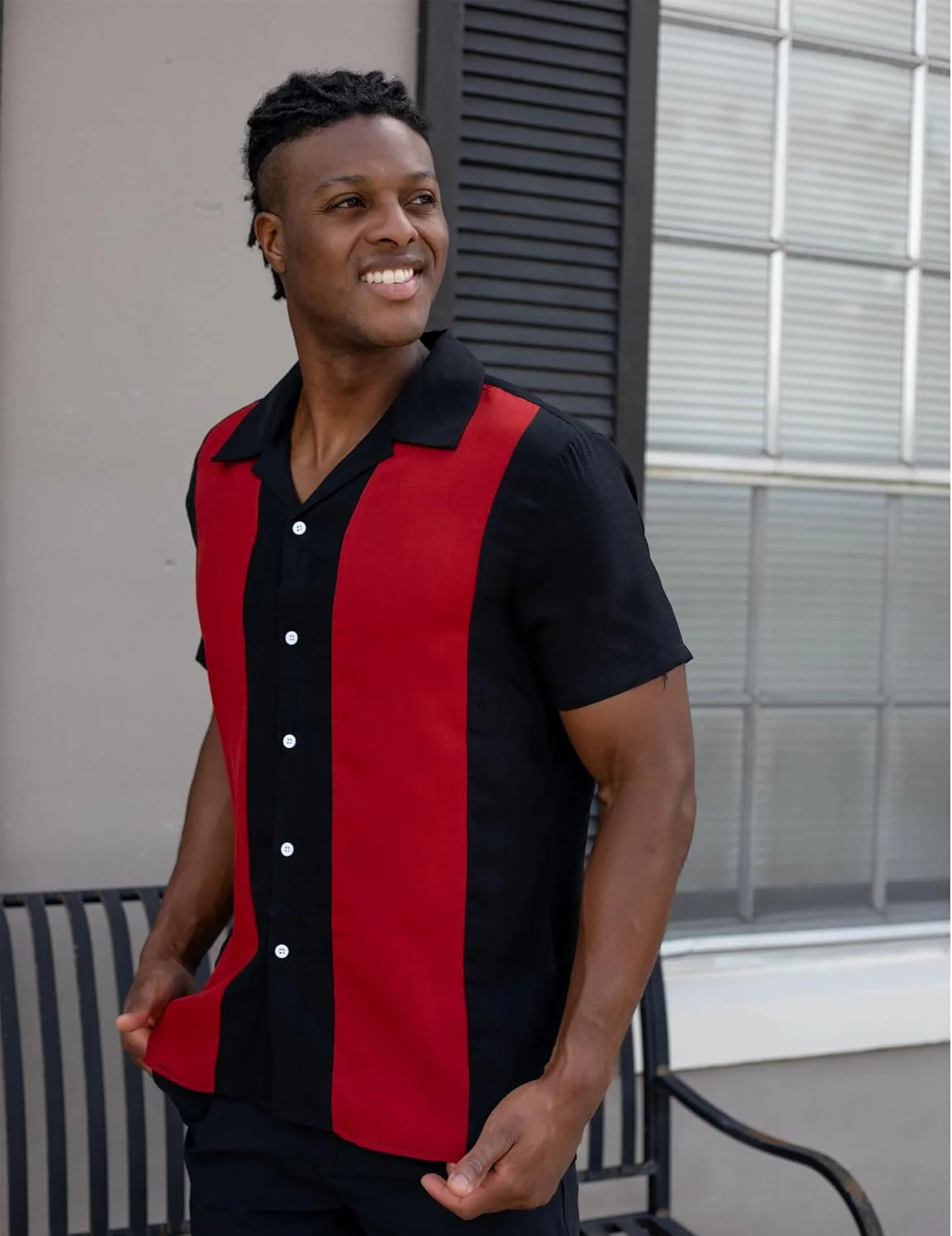 پیراهن مردانه طرح بولینگ COOFANDY، آستین کوتاه، دکمه دار، مناسب تابستان و ساحل کوبا