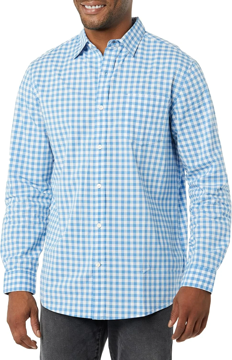 پیراهن آستین بلند مردانه آمازون اسنشالز، فیت معمولی و کشی