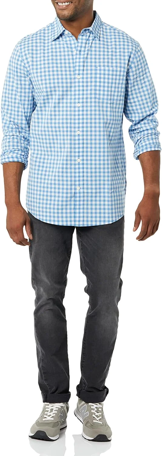 پیراهن آستین بلند مردانه آمازون اسنشالز، فیت معمولی و کشی