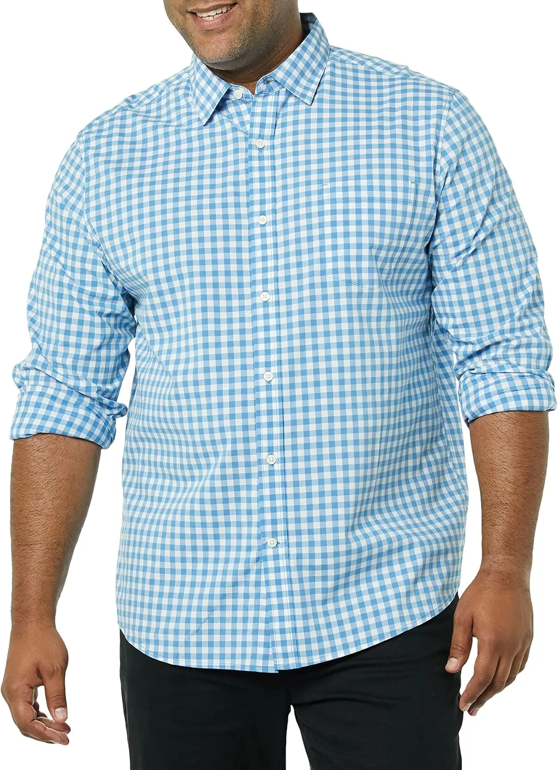 پیراهن آستین بلند مردانه آمازون اسنشالز، فیت معمولی و کشی