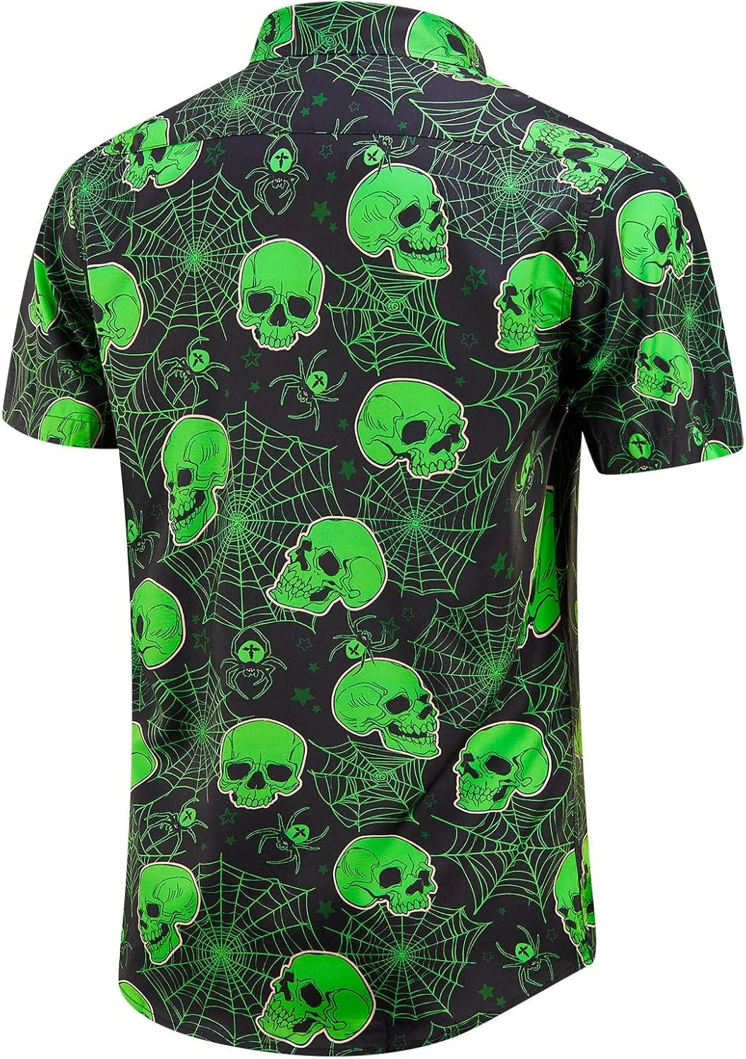 پیراهن های دکمه دار مردانه با طرح اسکلت، آستین کوتاه، طرح استوایی