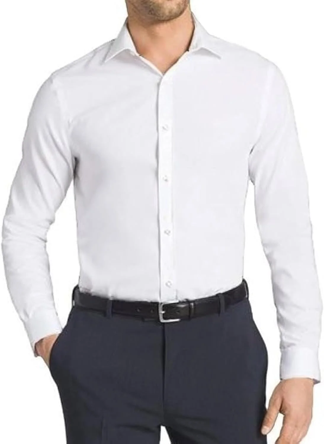 پیراهن مردانه رسمی، آستین بلند، کشی، مدل Slim Fit، مناسب برای استفاده روزمره و محیط کار، دکمه دار