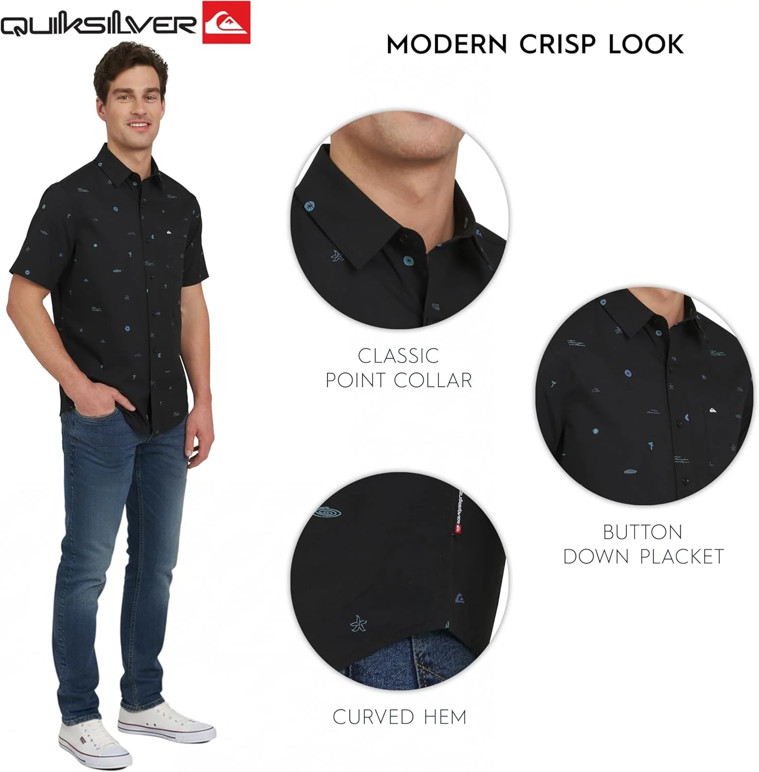 پیراهن آستین کوتاه مردانه کویک سیلور، بافت نرم و پنبهای ممتاز، دکمهدار، برش معمولی پیراهن آستین کوتاه مردانه کویک سیلور، بافت نرم و پنبهای ممتاز، دکمهدار، برش معمولی