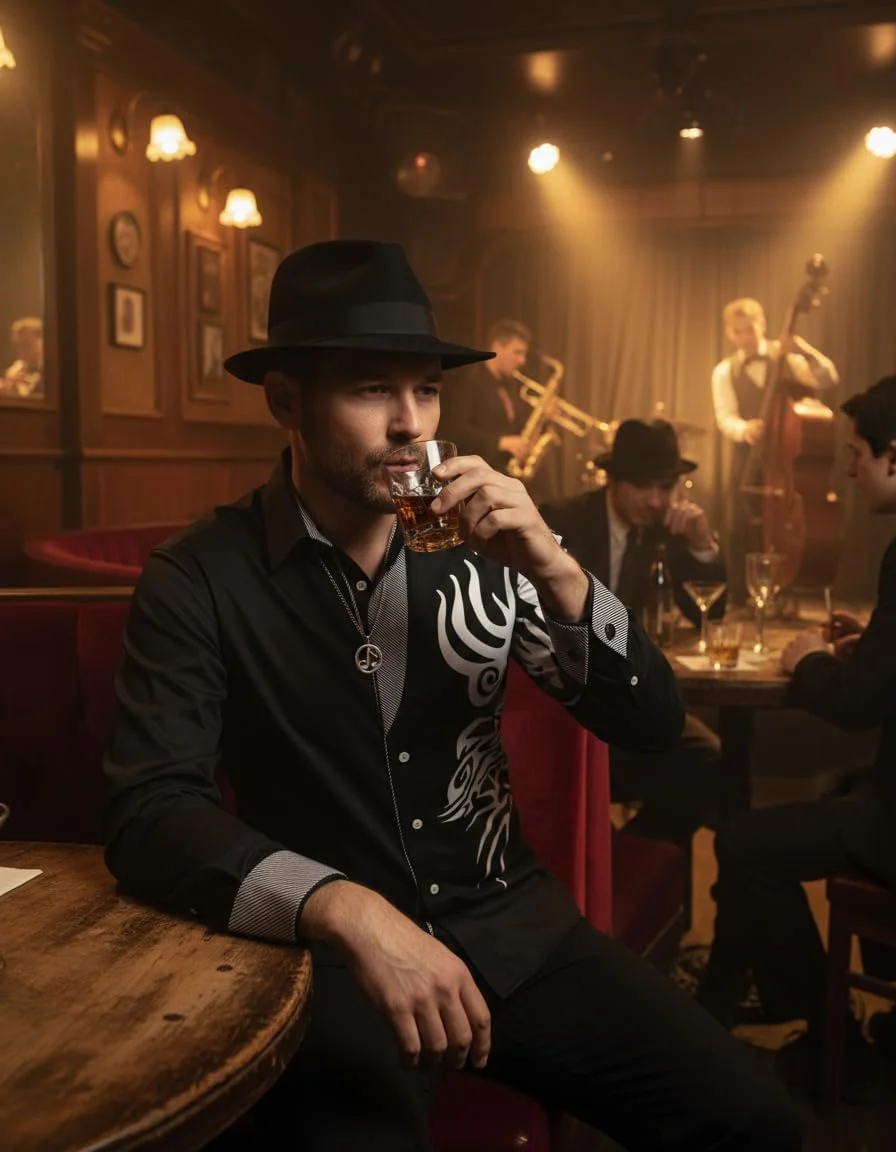 پیراهن مردانه دکمه دار طرح دار آستین بلند غیر رسمی