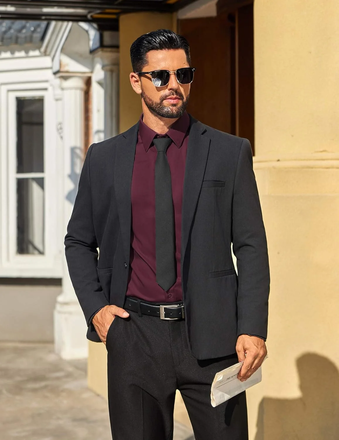 پیراهن مردانه آستین بلند دکمه دار COOFANDY، مدل کلاسیک، مناسب برای محیط کار و استفاده روزمره