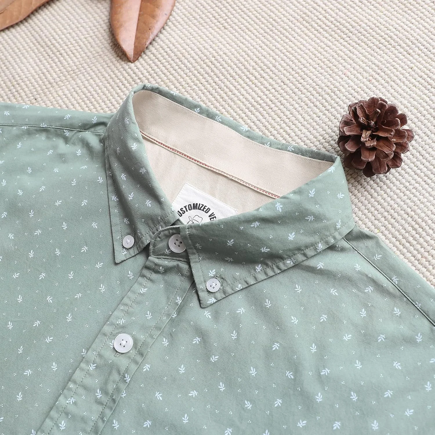 پیراهن مردانه آستین کوتاه دکمه دار Dubinik®، 100% پنبه، طرح چهارخانه، پیراهن های غیر رسمی دکمه دار مردانه با جیب