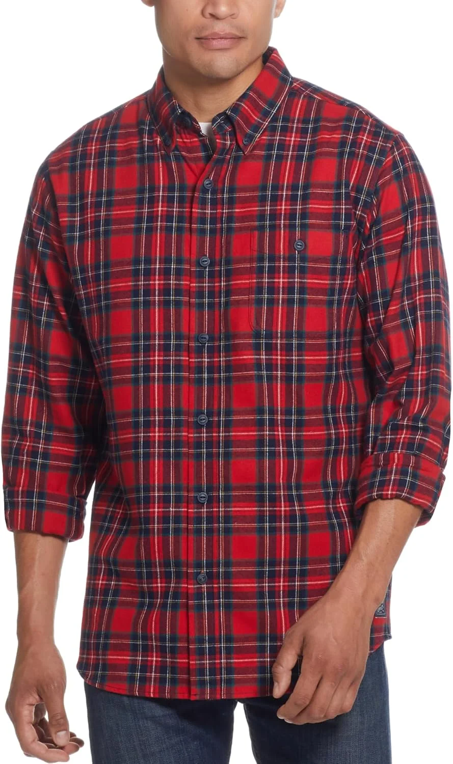 پیراهن مردانه پشمی چهارخانه نرم و برس خورده دکمه دار وینتیج مقاوم در برابر آب و هوا