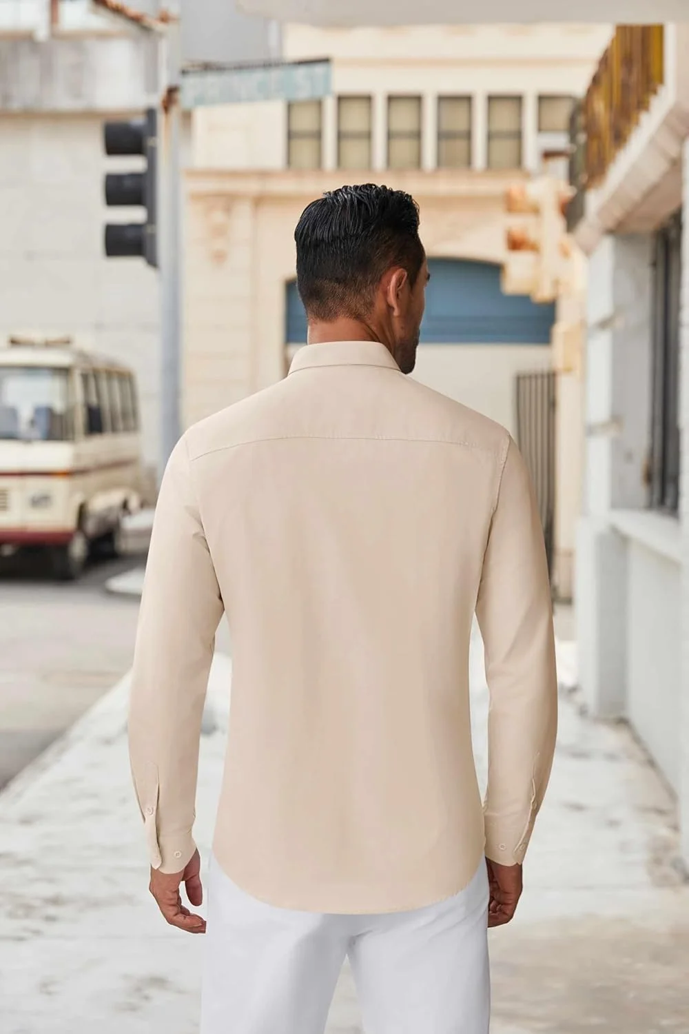 پیراهن آستین بلند مردانه دکمه دار غیر رسمی و بدون چروک
