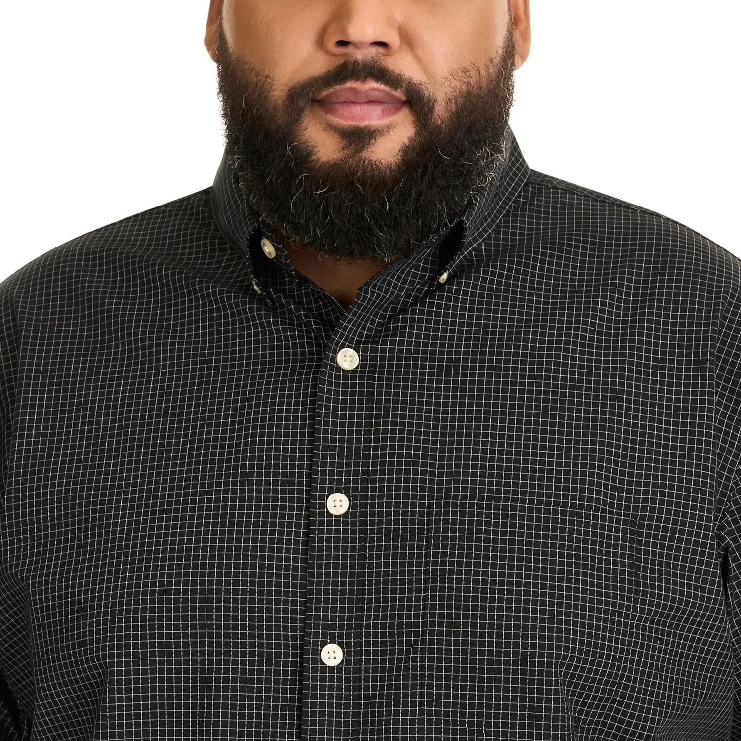 پیراهن آستین کوتاه دکمه دار، بدون چروک، قد مناسب، پارچه کشی راحت