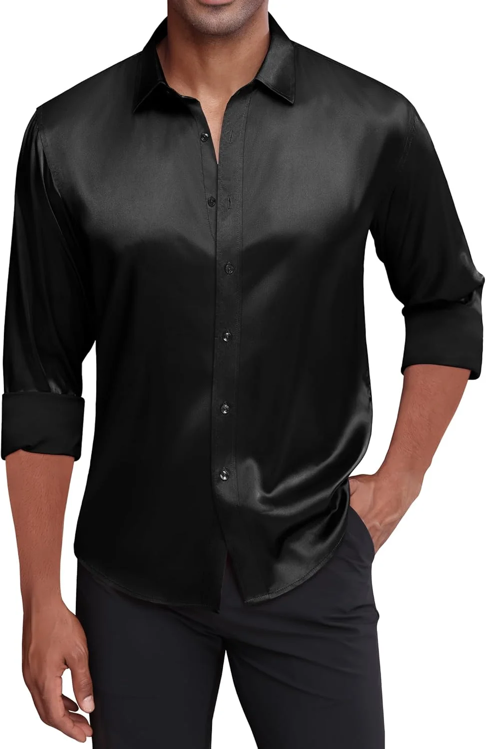 پیراهن آستین بلند مردانه J.VER از جنس ساتن ابریشمی، پیراهن دکمه دار براق و غیر رسمی، پیراهن مجلسی لوکس پیراهن آستین بلند مردانه J.VER از جنس ساتن ابریشمی، پیراهن دکمه دار براق و غیر رسمی، پیراهن مجلسی لوکس