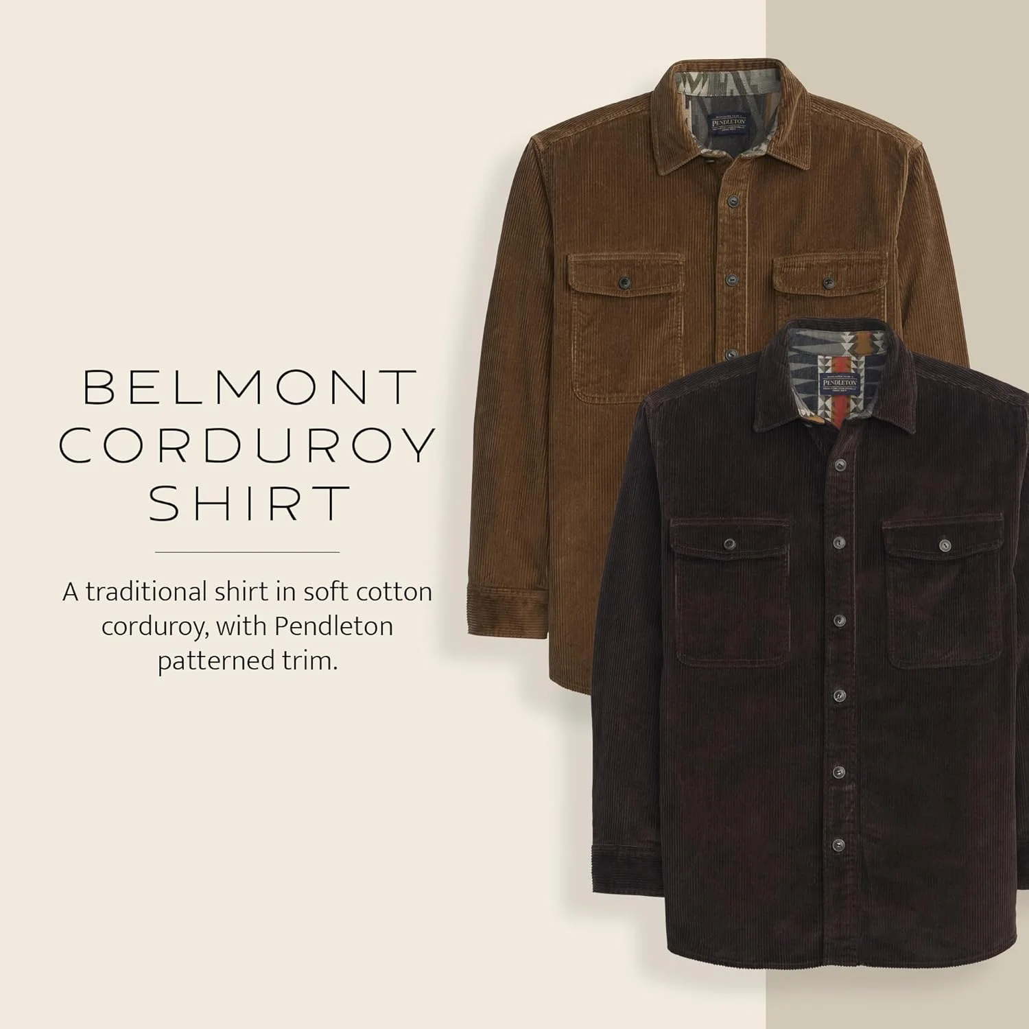 پیراهن مخمل کبریتی مردانه پندلتون مدل Belmont - تصویر 2